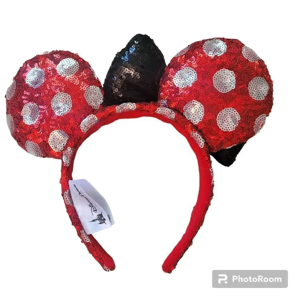 Minnie Mouse sequined and polka-dot headband in hard to find color combo